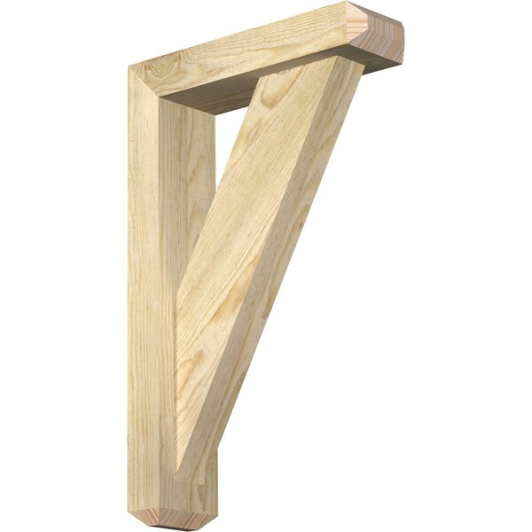 Ekena Millwork Traditional Craftsman Rough Sawn Bracket w/ Offset Brace, Douglas Fir, 4"W x 14"D x 22"H BKT0402X14X22TRA04RDF - main